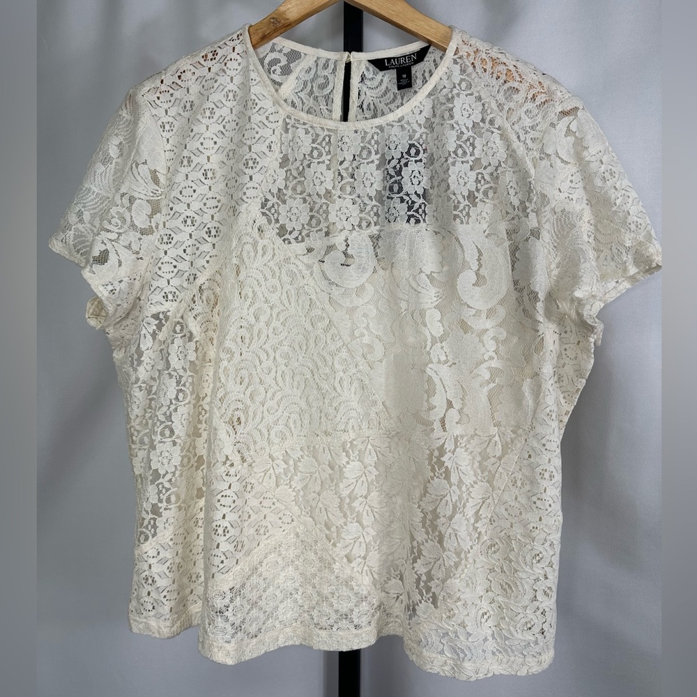 NWT Lauren Ralph Lauren 2 Piece Lace Top- Women’s Size 18